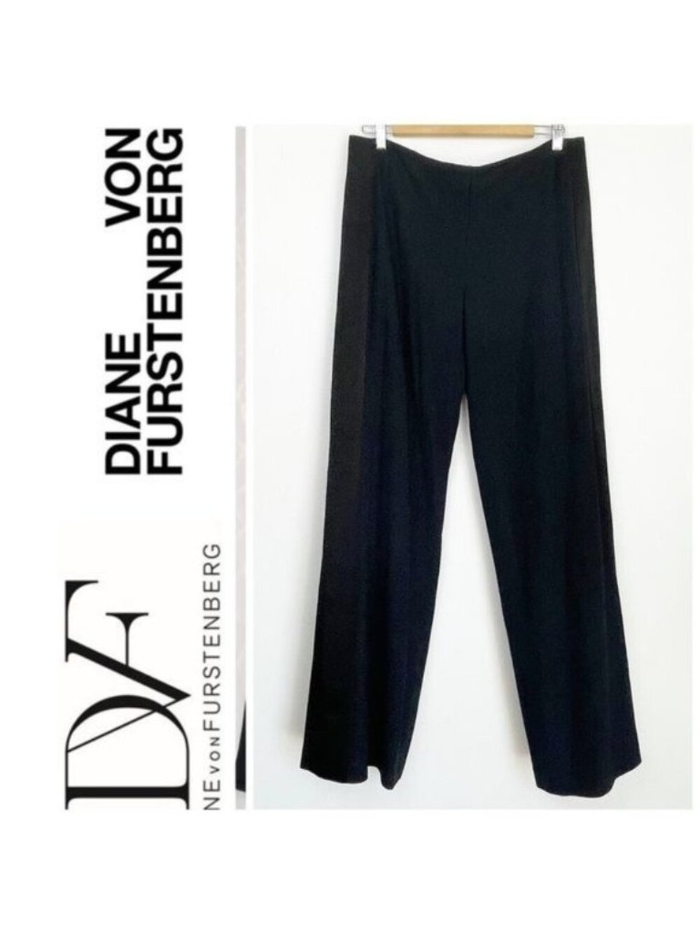 Diane Von Furstenberg Ryan Trouser Pants Black Size 10 NWT
